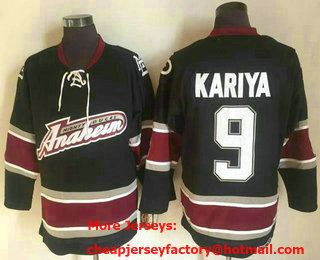 Men's Anaheim Mighty Ducks #9 Paul Kariya Black Throwback Jersey