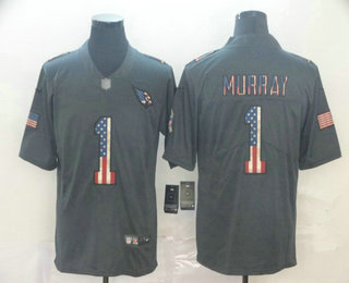 Men's Arizona Cardinals #1 Kyler Murray 2019 Black Salute To Service USA Flag Fashion Limited Jersey
