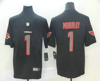 Men's Arizona Cardinals #1 Kyler Murray Black 2019 Fashion Impact Black Color Rush Stitched NFL Nike Limited Jersey