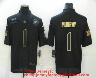 Men's Arizona Cardinals #1 Kyler Murray Black 2020 Salute To Service Stitched NFL Nike Limited Jersey
