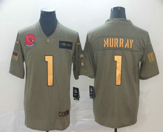 Men's Arizona Cardinals #1 Kyler Murray Olive Gold 2019 Salute To Service Stitched NFL Nike Limited Jersey