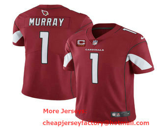 Men's Arizona Cardinals #1 Kyler Murray Red 3 star C Patch apor Untouchable Limited Stitched NFL Jersey