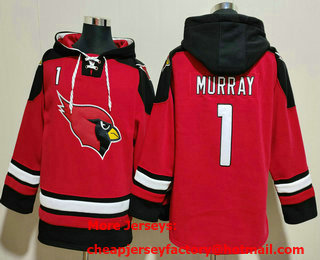 Men's Arizona Cardinals #1 Kyler Murray Red Ageless Must Have Lace Up Pullover Hoodie