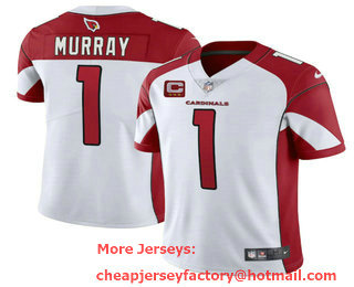 Men's Arizona Cardinals #1 Kyler Murray White 3 Star C Patch Vapor Untouchable Limited Stitched NFL Jersey