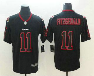Men's Arizona Cardinals #11 Larry Fitzgerald 2018 Black Lights Out Color Rush Stitched NFL Nike Limited Jersey