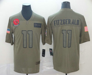 Men's Arizona Cardinals #11 Larry Fitzgerald NEW Olive 2019 Salute To Service Stitched NFL Nike Limited Jersey