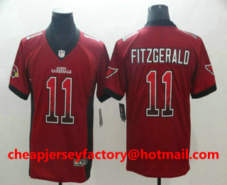 Men's Arizona Cardinals #11 Larry Fitzgerald Red 2018 Fashion Drift Color Rush Stitched NFL Nike Limited Jersey