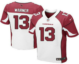 Men's Arizona Cardinals #13 Kurt Warner White Retired Player NFL Nike Elite Jersey