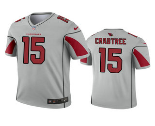 Men's Arizona Cardinals #15 Michael Crabtree Silver Inverted Legend Jersey