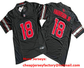 Men's Arizona Cardinals #18 Marvin Harrison Jr Limited Black FUSE Vapor Jersey