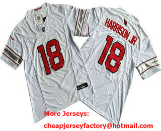 Men's Arizona Cardinals #18 Marvin Harrison Jr Limited White FUSE Vapor Jersey