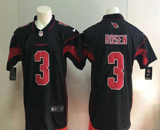 Men's Arizona Cardinals #3 Josh Rosen Black 2016 Color Rush Stitched NFL Nike Limited Jersey