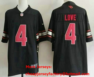 Men's Arizona Cardinals #4 Jeremiyah Love Limited Black Vapor Jersey