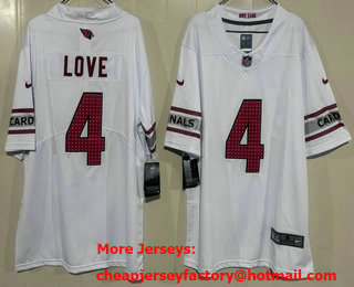 Men's Arizona Cardinals #4 Jeremiyah Love Limited White Vapor Jersey