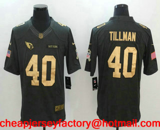 Men's Arizona Cardinals #40 Pat Tillman Anthracite Gold 2016 Salute To Service Stitched NFL Nike Limited Jersey