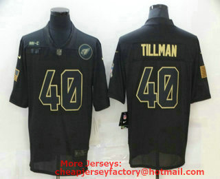 Men's Arizona Cardinals #40 Pat Tillman Black 2020 Salute To Service Stitched NFL Nike Limited Jersey