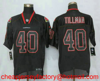 Men's Arizona Cardinals #40 Pat Tillman Lights Out Black Stitched NFL Nike Elite Jersey