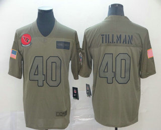 Men's Arizona Cardinals #40 Pat Tillman NEW Olive 2019 Salute To Service Stitched NFL Nike Limited Jersey
