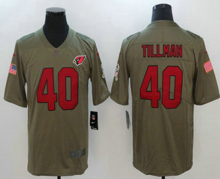 Men's Arizona Cardinals #40 Pat Tillman Olive 2017 Salute To Service Stitched NFL Nike Limited Jersey