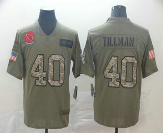 Men's Arizona Cardinals #40 Pat Tillman Olive Camo 2019 Salute To Service Stitched NFL Nike Limited Jersey