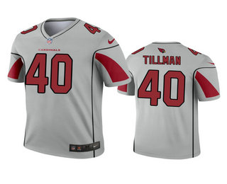 Men's Arizona Cardinals #40 Pat Tillman Silver Inverted Legend Jersey