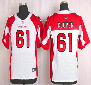 Men's Arizona Cardinals #61 Jonathan Cooper White Road NFL Nike Elite Jersey
