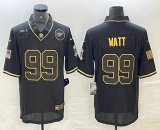 Men's Arizona Cardinals #99 JJ Watt Black Gold 2020 Salute To Service Stitched NFL Nike Limited Jersey