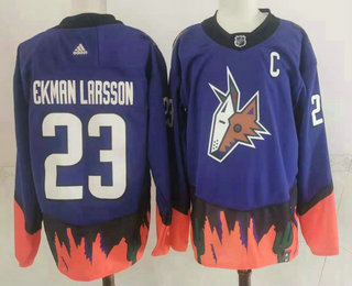Men's Arizona Coyotes #23 Oliver Ekman Larsson Purple 2021 Reverse Retro Stitched NHL Jersey