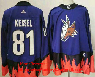Men's Arizona Coyotes #81 Phil Kessel Purple 2021 Reverse Retro Stitched NHL Jersey