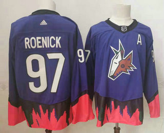 Men's Arizona Coyotes #97 Jeremy Roenick Purple 2021 Reverse Retro Stitched NHL Jersey
