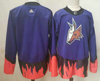 Men's Arizona Coyotes Blank Purple 2021 Reverse Retro Stitched NHL Jersey
