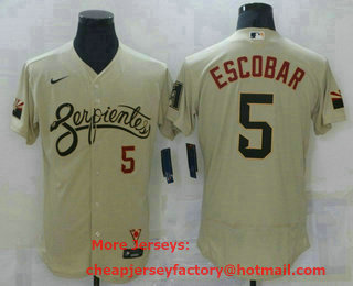 Men's Arizona Diamondback #5 Eduardo Escobar Gold 2021 City Connect Stitched MLB Flex Base Nike Jersey