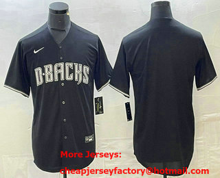 Men's Arizona Diamondback Blank Black Cool Base Stitched Baseball Jersey