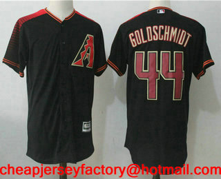 Men's Arizona Diamondbacks #44 Paul Goldschmidt Black Stitched MLB Cool Base Jersey