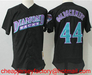 Men's Arizona Diamondbacks #44 Paul Goldschmidt Black Throwback Mesh Batting Practice Stitched MLB Mitchell & Ness Jersey