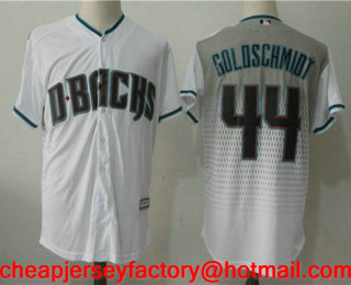 Men's Arizona Diamondbacks #44 Paul Goldschmidt White Capri Stitched MLB Cool Base Jersey
