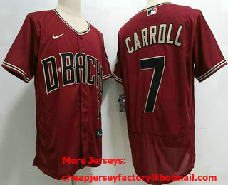 Men's Arizona Diamondbacks #7 Corbin Carroll Red Flex Base Stitched Baseball Jersey