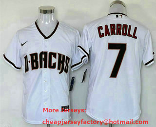 Men's Arizona Diamondbacks #7 Corbin Carroll White Cool Base Stitched Baseball Jersey