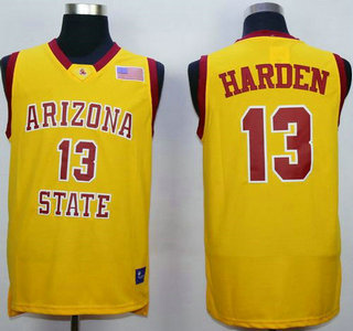 Men's Arizona State #13 James Harden Gold College Basketball Nike Jersey