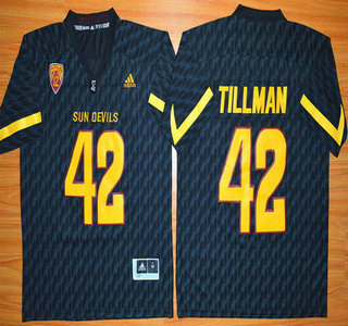 Men's Arizona State Sun Devils #42 Pat Tillman Black Desert Ice 2015 College Football Jersey