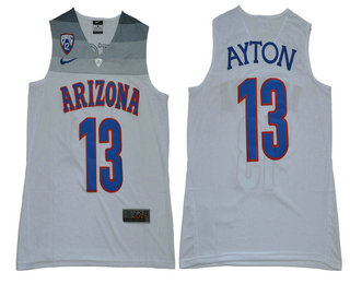 Men's Arizona Wilcats #13 Deandre Ayton White College Throwback Stitched Basketball Jersey