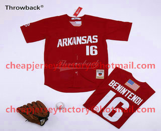 Men's Arkansas Razorbacks #16 Andrew Benintendi Red Stitched NCAA College Baseball Jersey