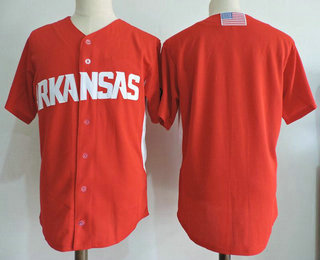 Men's Arkansas Razorbacks Blank Red Stitched NCAA College Baseball Jersey S-3XL