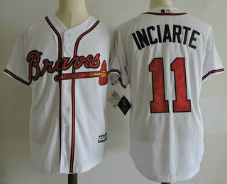 Men's Atlanta Braves #11 Ender Inciarte White Home Stitched MLB Cool Base Jersey
