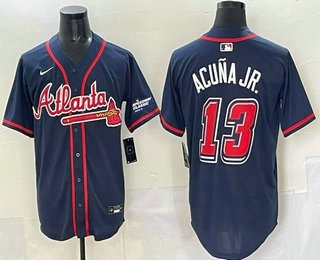 Men's Atlanta Braves #13 Ronald Acuna Jr Navy 2025 Speedway Classic Limited Jersey