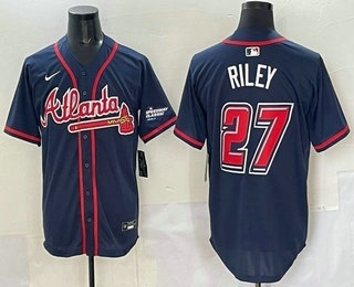 Men's Atlanta Braves #27 Austin Riley Navy 2025 Speedway Classic Limited Jersey