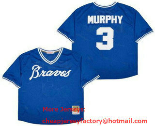 Men's Atlanta Braves #3 Dale Murphy Blue Mesh Throwback Jersey