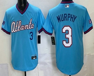 Men's Atlanta Braves #3 Dale Murphy Light Blue 2026 City Connect Stadium Jersey