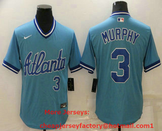 Men's Atlanta Braves #3 Dale Murphy Light Blue Nike Throwback Jersey