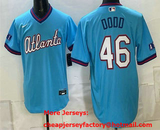 Men's Atlanta Braves #46 Dylan Dodd Blue 2026 City Connect Stadium Stitched Jersey